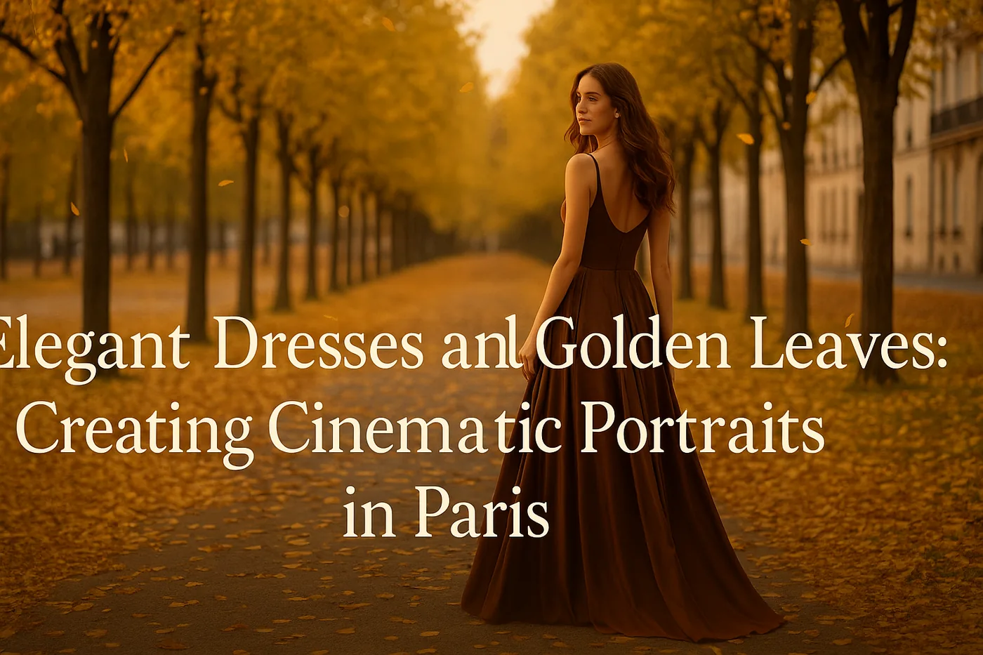 Elegant Dresses and Golden Leaves: Creating Cinematic Portraits in Paris