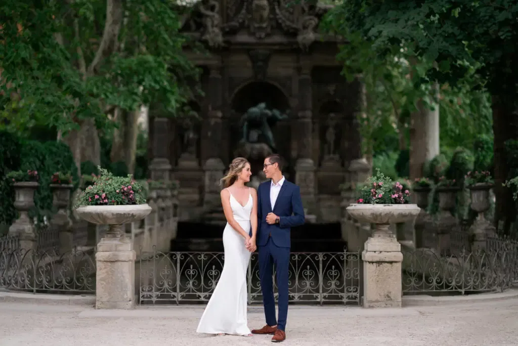 Luxembourg Gardens Love: A Serene Proposal in Paris Amidst Nature's Beauty.
